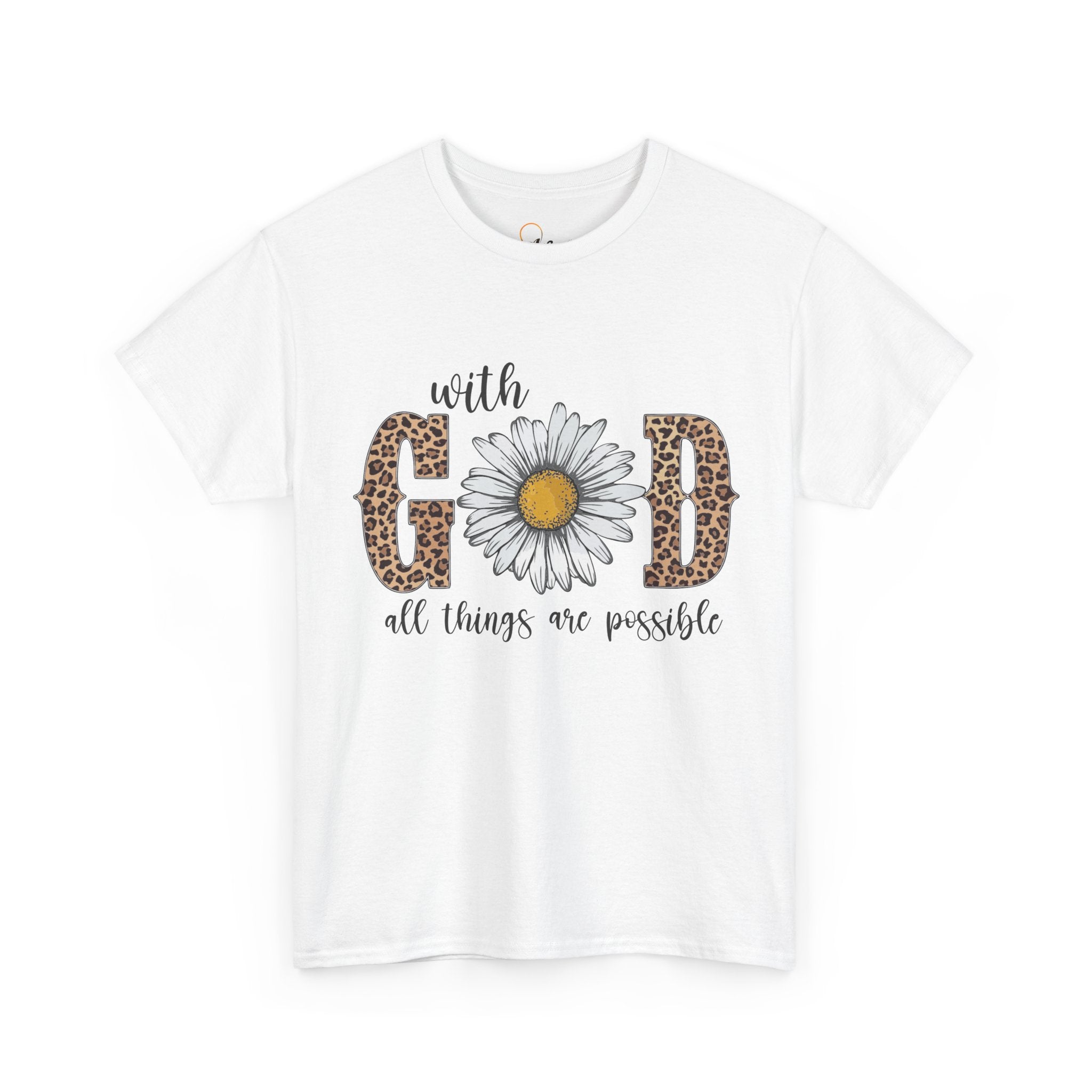 Unisex Heavy Cotton Tee - "With God All Things Are Possible"