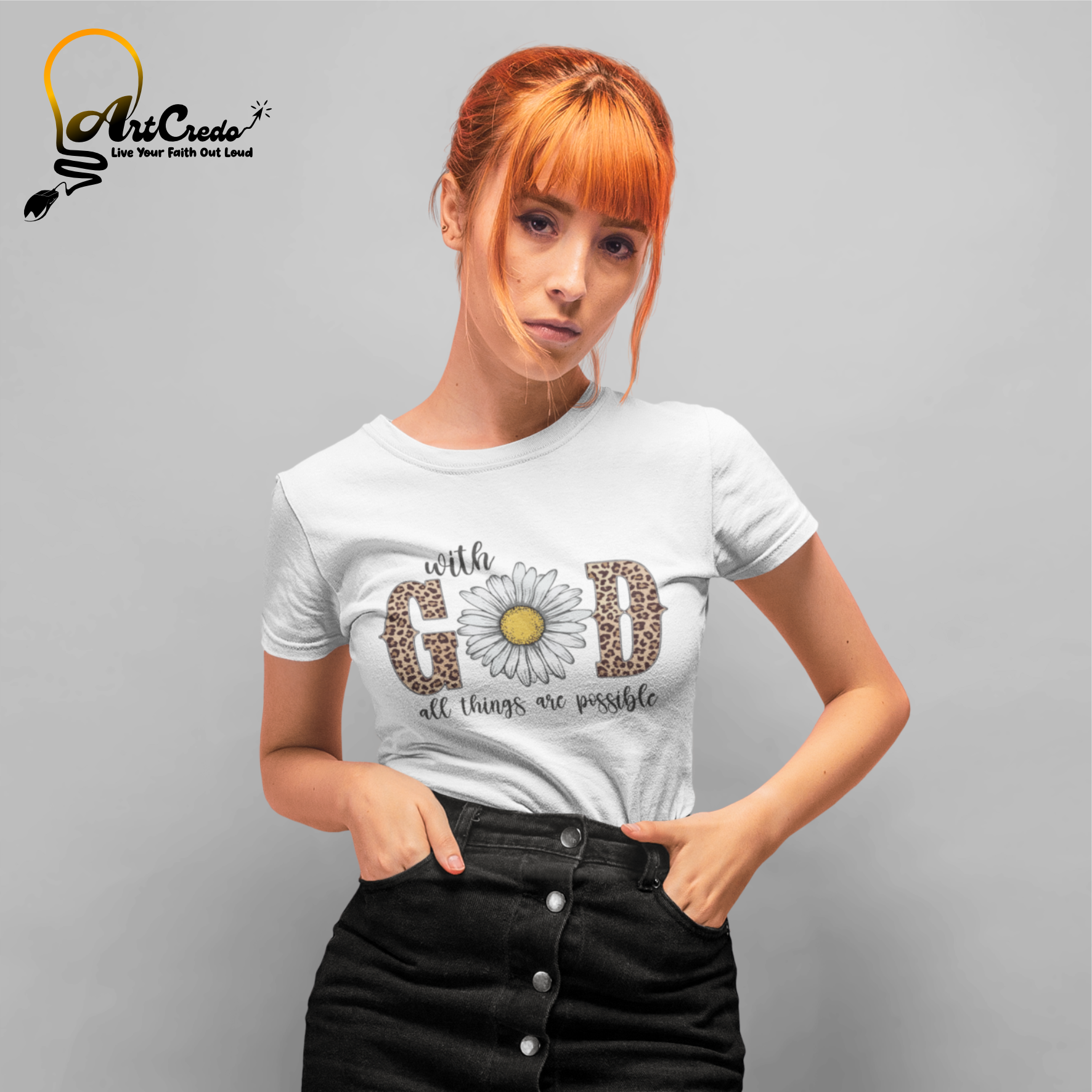 Unisex Heavy Cotton Tee - "With God All Things Are Possible"