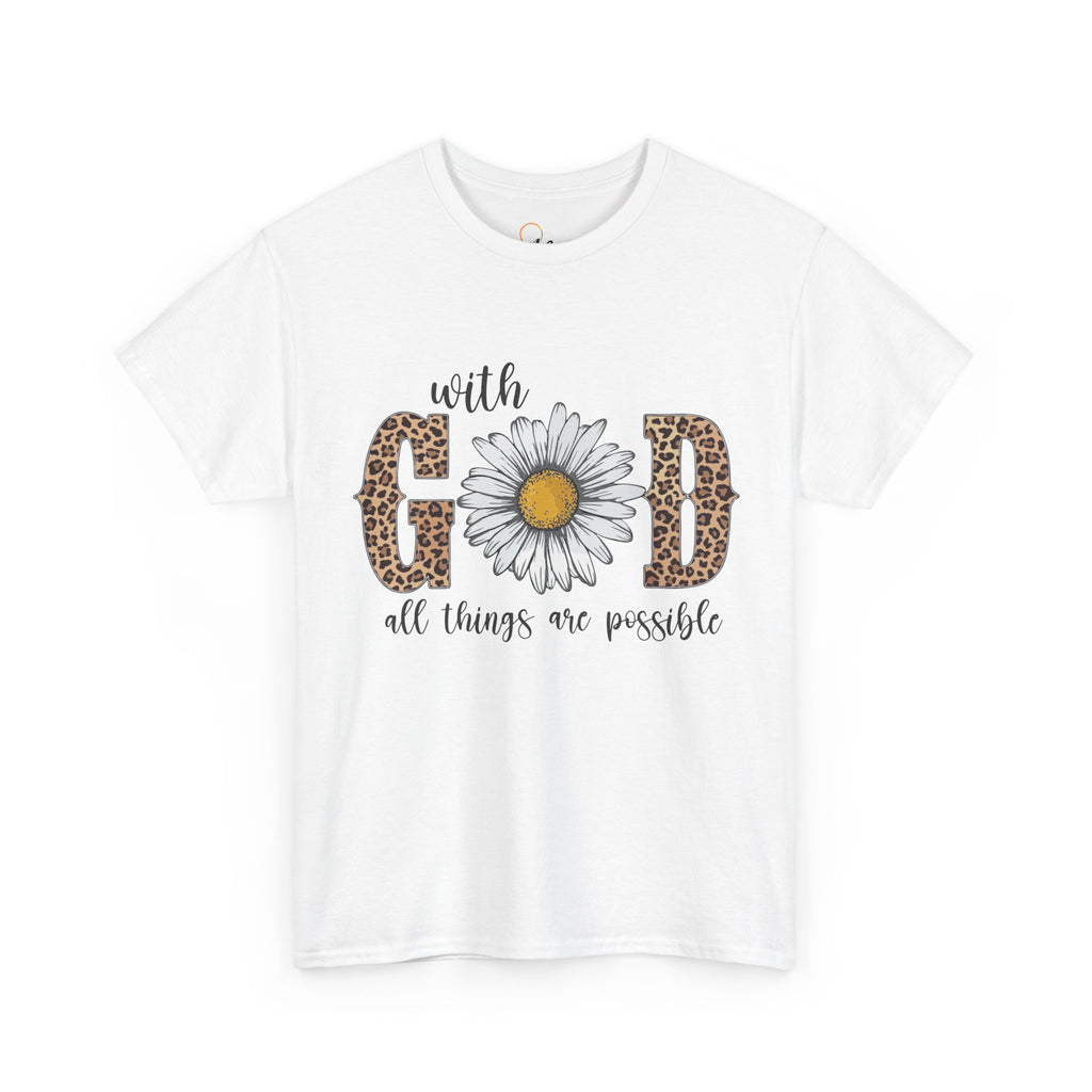 Unisex Heavy Cotton Tee - "With God All Things Are Possible"