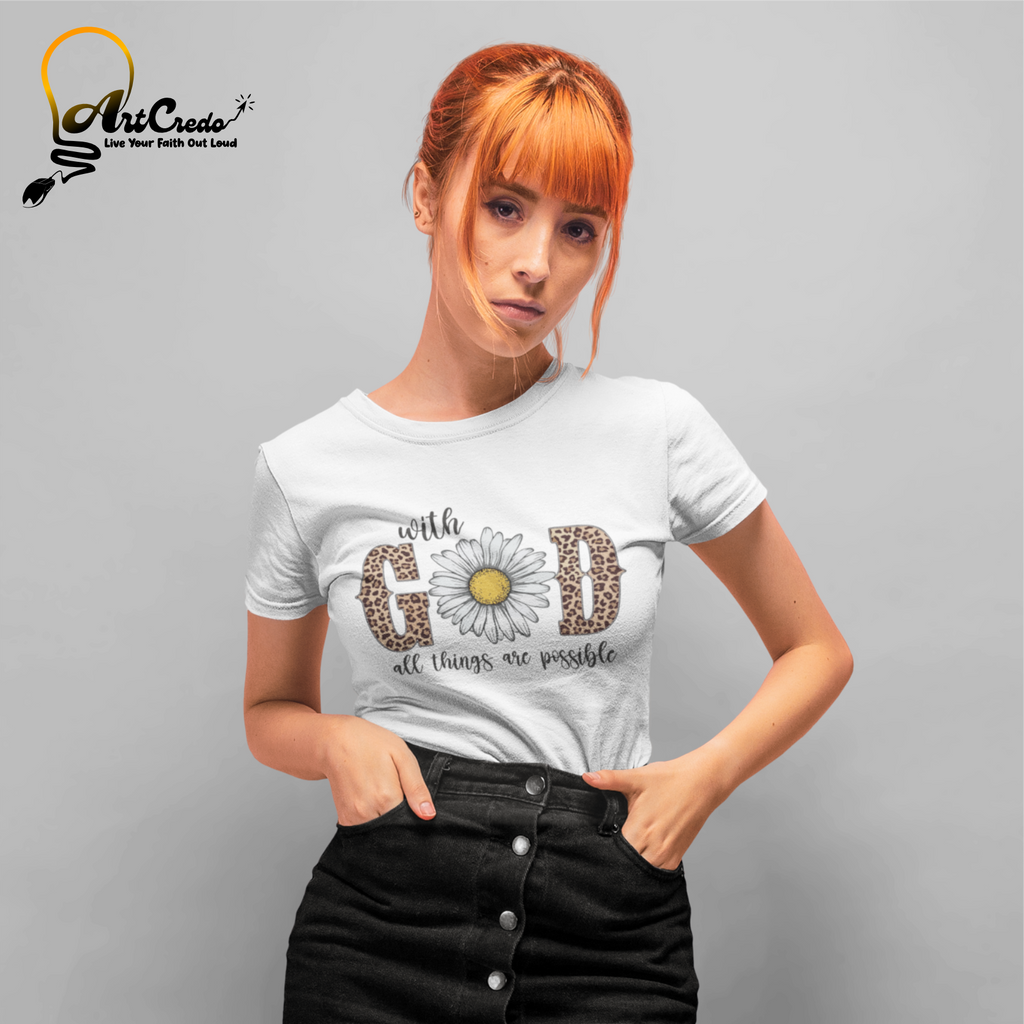 Unisex Heavy Cotton Tee - "With God All Things Are Possible"